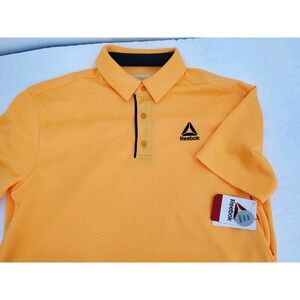 Reebok Classic Performance Polo Shirt Orange Glow Men's Size Small Brand New